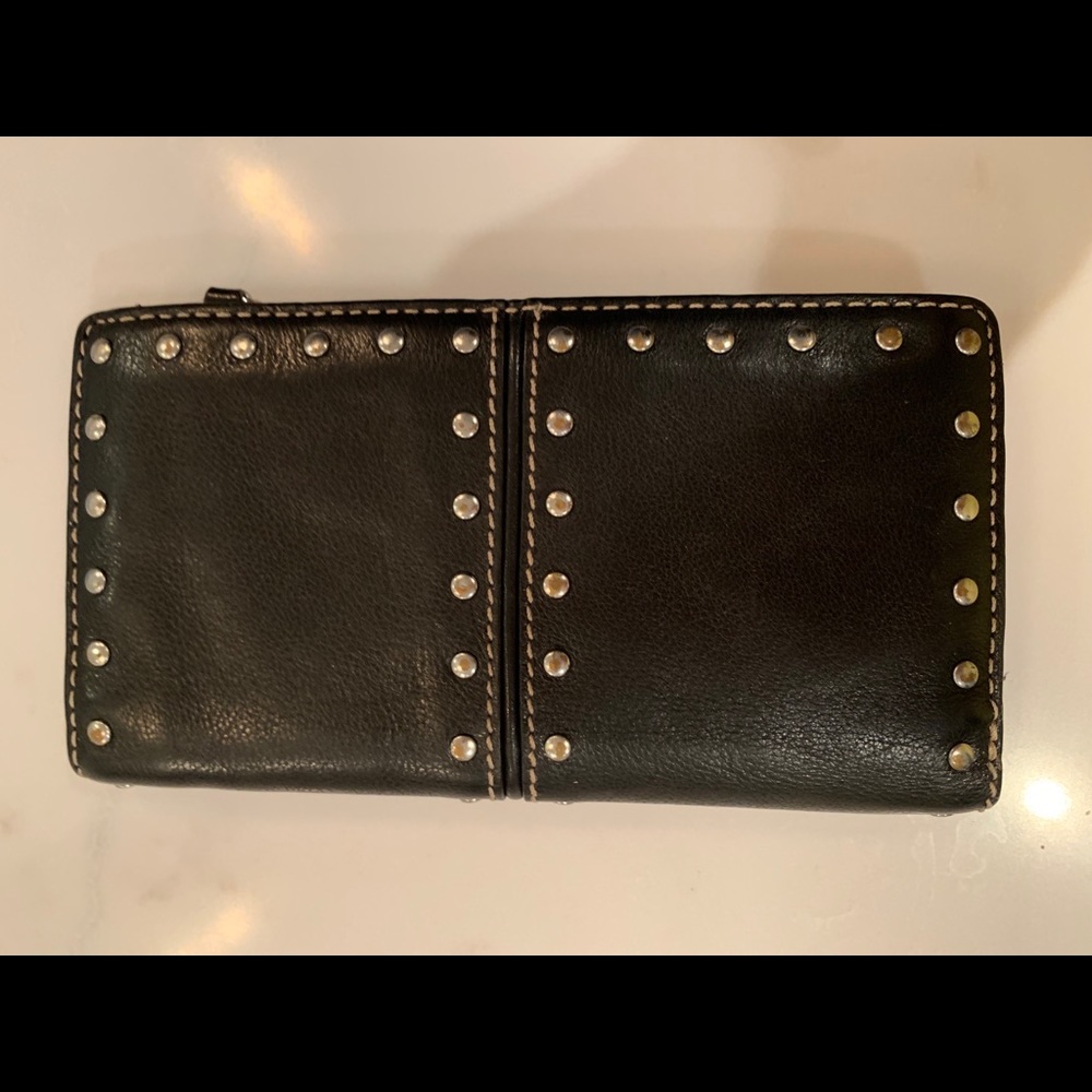 Michael Kors black wallet with studs